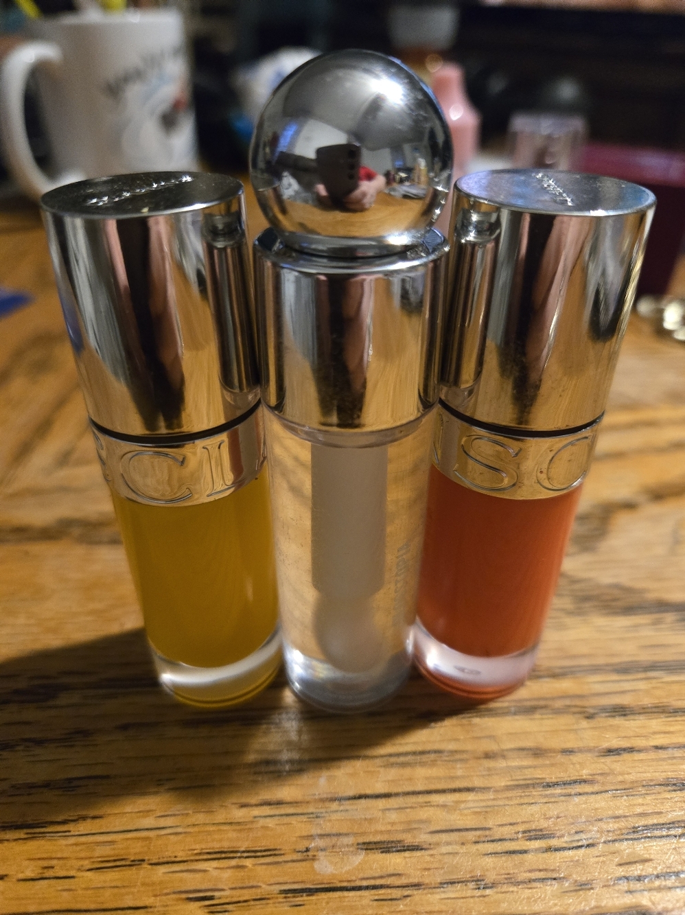 Clarin Lip Gloss Set Yellow, Clear Silver & Orange — Designer-Inspired Glosses